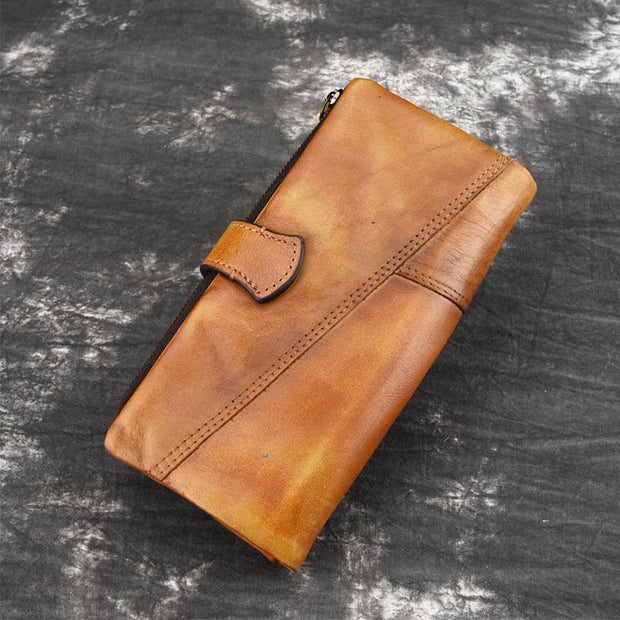 RFID Genuine Leather Long Wallet Purse