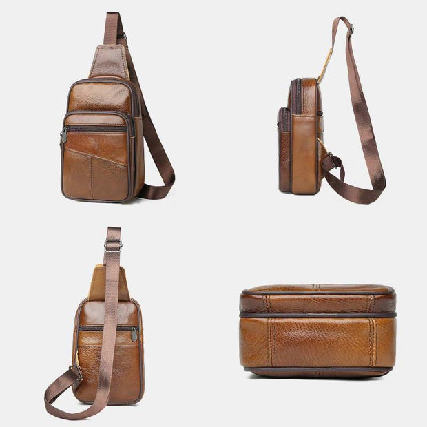 Genuine Leather Sling Bag Purse Crossbody Bags for Men