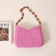 Shoulder Bag For Women Solid Color Seaside Holiday Straw Bag