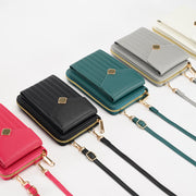 Cellphone Crossbody Purse Wallet Strap Design Faux Leather Phone Bag for Women
