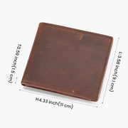 Horizontal Leather Wallet For Men RFID Multi Card Purse
