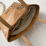 Vintage Eco Friendly Tote Waterproof Kraft Paper Shoulder Bag