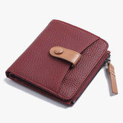 Double Zipper Short Wallet For Women Small Lightweight Purse