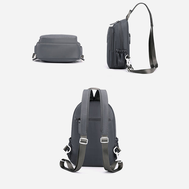 Multifunctional Nylon Chest Bag For Women Men Convertible Backpack