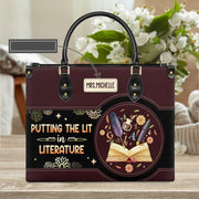 Custom Name Tote For Women Putting Lit In Literature