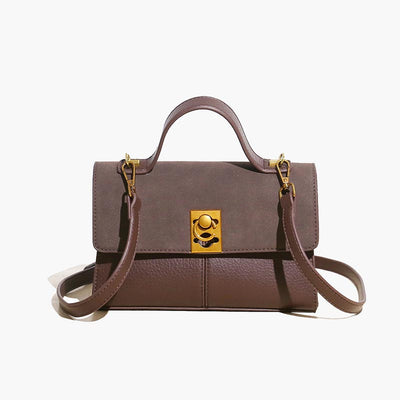 Minimalist Office Bag For Women Plain Color Leather crossbody Handbag
