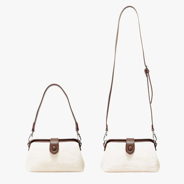 Horizontal Crossbody Bag Buckle Closure Elegant Leather Purse For Women