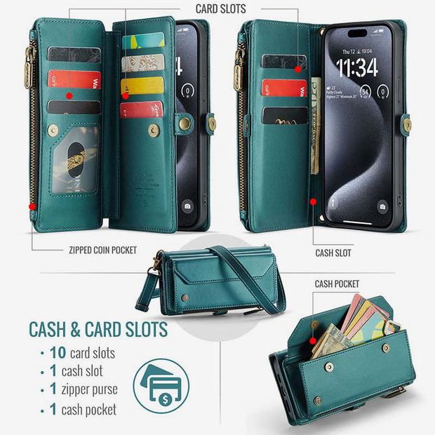 Cellphone Bag Wallet for Samsung Z Fold 3/4/5 RFID Blocking Crossbody Purses Clutch