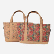 Floral Tote For Women Commuter Eco-Friendly Cork Shoulder Bag