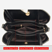 Triple Compartment Large Tote Shoulder Bag Satchel Crossbody Bag Purse Handbag