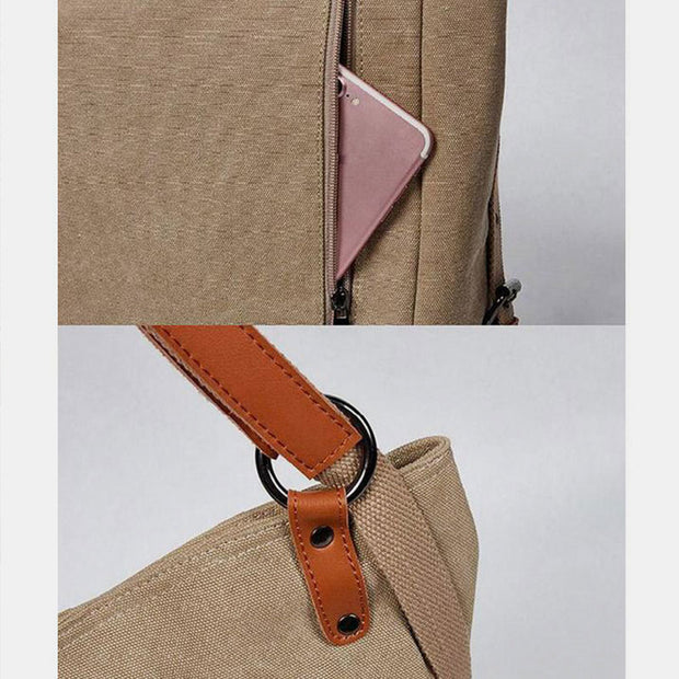 Large Capacity Canvas Shoulder Bag Backpack