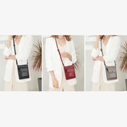 Multi-Pockets Phone Bag Womens Genuine Leather Crossbody Purse