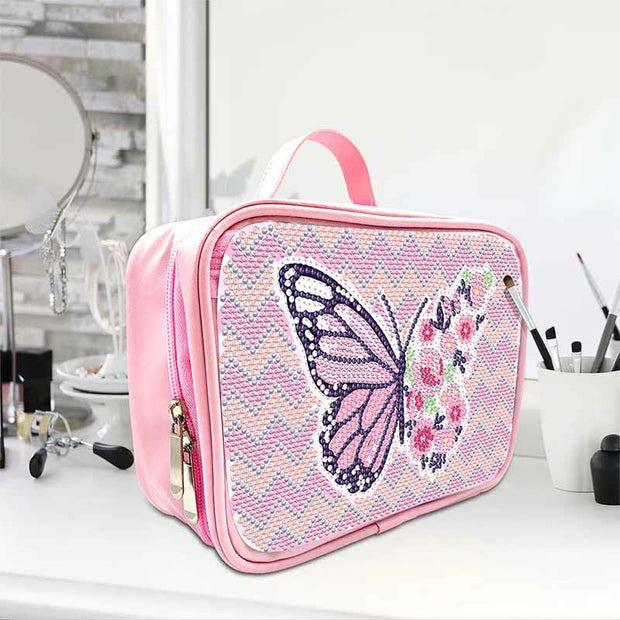 DIY Diamond Cosmetic Bag Handmade Pink Makeup Bag Purses