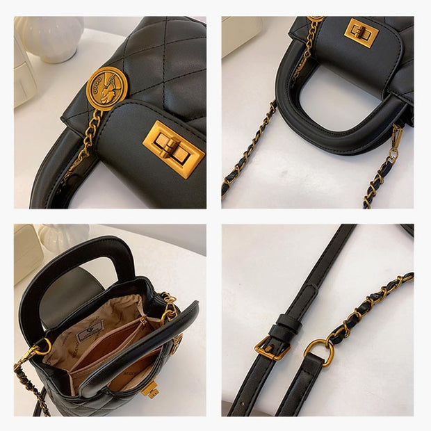 Elegant Chain Purse Vegan Leather Crossbody Bag For Women