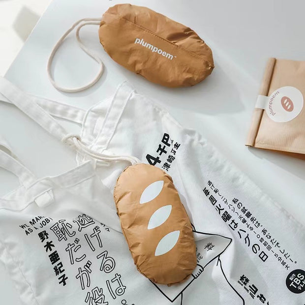Foldable Shopping Paper Bag Cute Bread Pendant Storage Purse