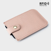Pull-Out Card Hodler RFID Blocking Genuine Leather Short Purse Wallet