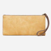 Triple Fold Long Clutch For Women Vintage Frosted Leather Wallet