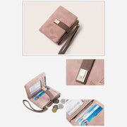 Vintage Bifold Wallet For Women Frosted Leather Coin Purse