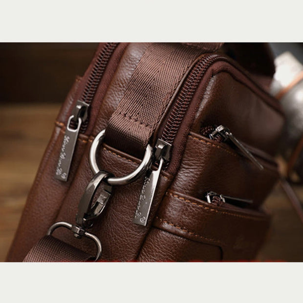 Messenger Bag For Men Vintage Gentle Leather Crossbody Bag