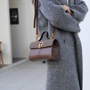 Minimalist Office Bag For Women Plain Color Leather crossbody Handbag