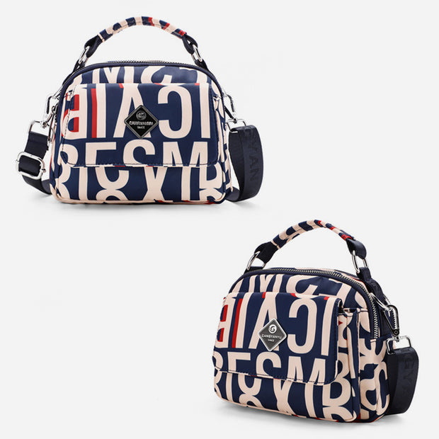 Multiple Color Crossbody Handbag Lightweight Nylon Printed Purse For Women