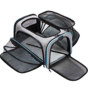 Expandable Pet Carrier Portable Soft-Sided Pet Travel Bag with Ventilated Design