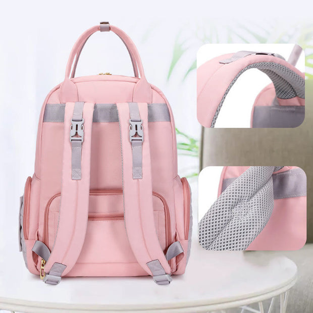 Portable Mommy Bag For Women Outdoor Waterproof Multifunctional Oxford Backpack