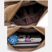 Canvas Multi-Pocket Retro Large Crossbody Bag