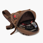 Sling Bag For Men Wide Strape Portable Leisure Canvas Daypack