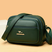 Double Compartment Purse Women Minimalist Soft Leather Cross Body Bag