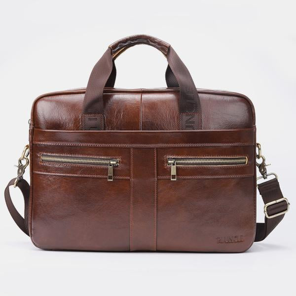 Genuine Leather Large Capacity Retro Briefcase