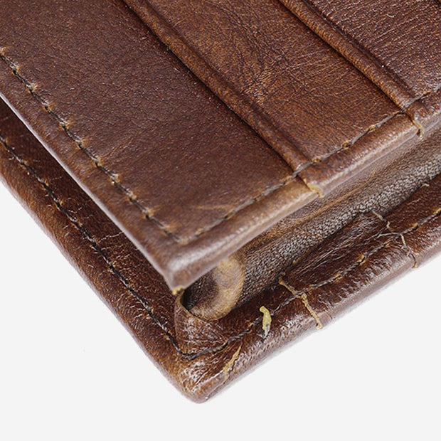 Retro Large Capacity Genuine Leather Business Card Holder