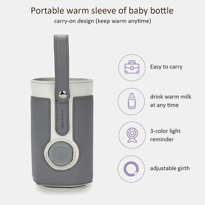 Water Bottle Carrying Case For Baby Portable Leather Adjustable Heating Cup Set
