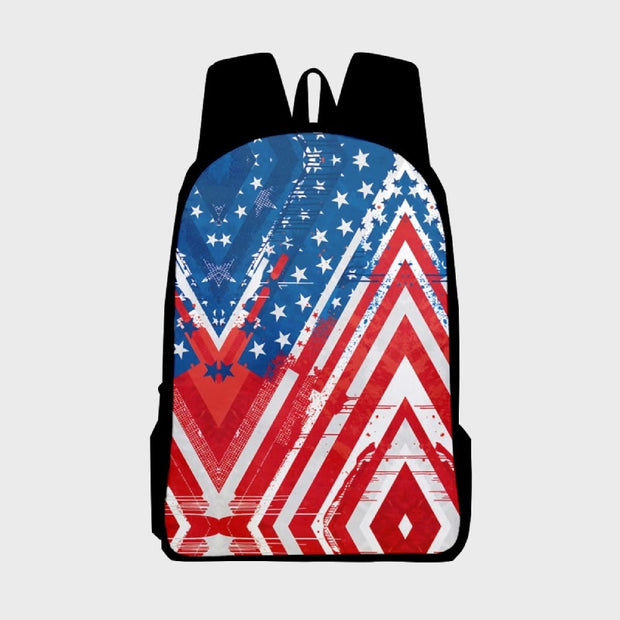 American Flag Print Backpack For Teenager Travel Hiking Camping Daypack