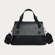 Retro Top Handle Bag For Women Lychee Pattern Leather Bag