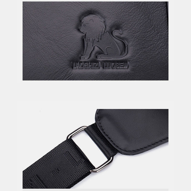 Waterproof Real Leather Retro Sling Bag
