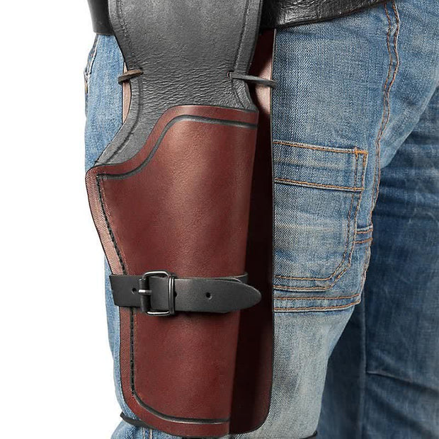 Retro Universal Leather Holster Medieval Cowboy Holster with Belt Loop