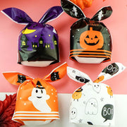 50 Pcs Adorable Halloween Plastic Gift Wrappers With Bunny Ears