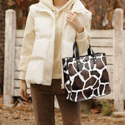 Leopard Print Tote Bag Set For Women Leather Handbag