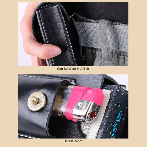 Real Leather Cigarette Lighter Holder Pouch Mini Cigar Waist Pack