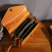 Retro Genuine Leather Handmade Crossbody Bag Multi-Slot Shoulder Bag