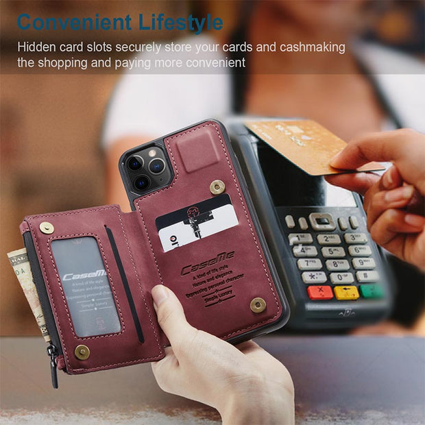 2 IN 1 Anti-theft RFID Phone Bag Wallet Smartphone Case Compatible with iPhone & Samsung