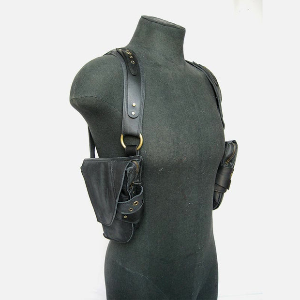 Punk Steam Underarm Holster For Women Men Outdoor Adjustable Vest