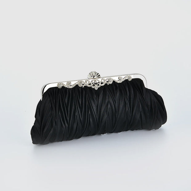 Evening Bag For Women Wedding Party Bride Pleated Chain Bag