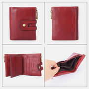 Multifunctional Double Zipper Vintage Wallet