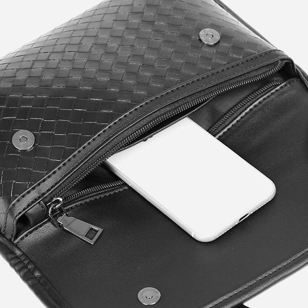 Crossbody Bag for Unisex Minimalist Square PU Leather Shoulder Bag