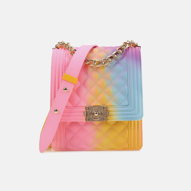 Multi-color Rainbow Jelly Crossbody Handbag