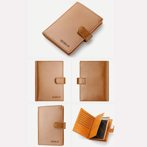 Leather Passport Holder Wallet Card Holder Design Passport Case with Multi-Slot