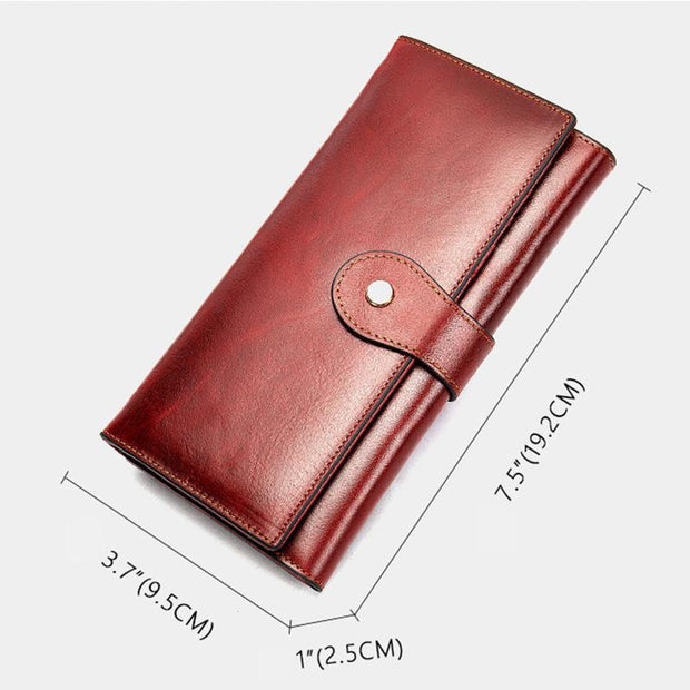 Multi-Slot Real Leather Retro Wallet