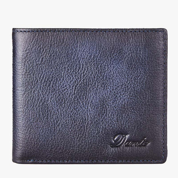 Retro Trifold Wallet For Men RFID Blocking Leather Purse